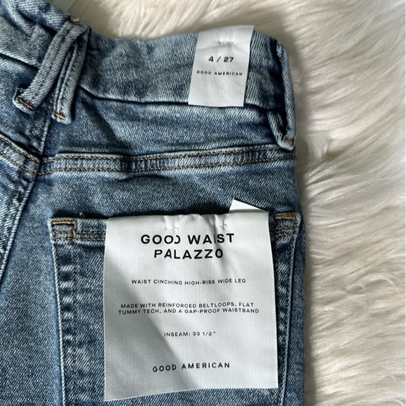 Nwt Good Waist Palazzo indigo Blue Jeans - Picture 8 of 9